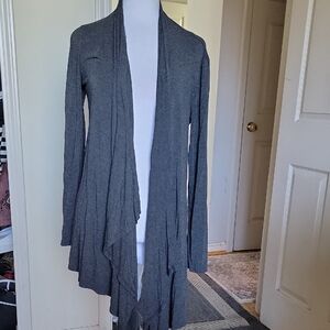 E. Luna Gray Open Front Women's Sweater